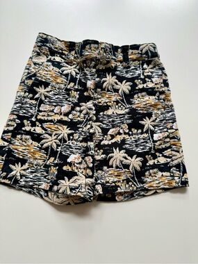 Janie and Jack Black Palm-Print Shorts 2T